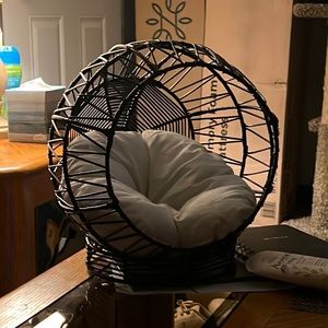 Circular bed. On the smaller size.